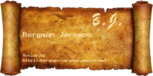 Bergman Jeromos névjegykártya